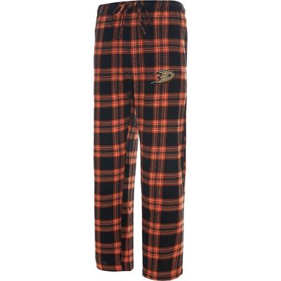 Men's Concepts Sport Black/Orange Anaheim Ducks Takeaway Plaid Flannel Pants