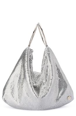 Olga Berg Shar Mesh Convertible Bag in Silver