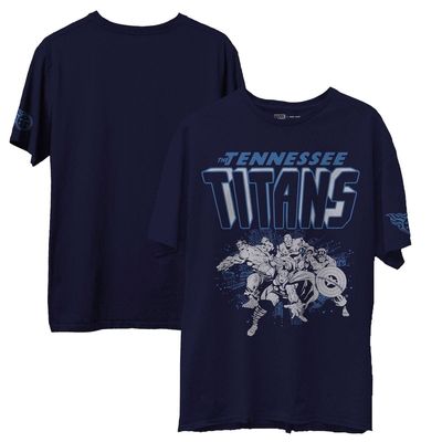 Men's Junk Food Navy Tennessee Titans Marvel T-Shirt