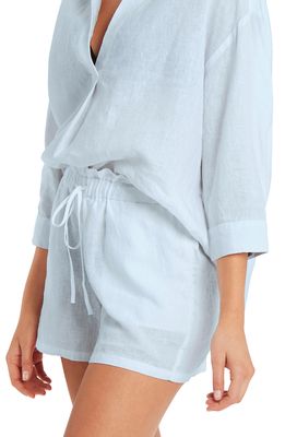 Sea Level Skipper Linen Cover-Up Shorts in Chambray