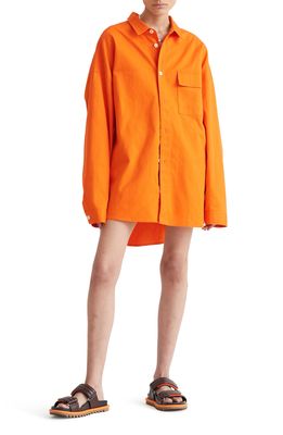 BLANCA George Oversize Button-Up Shirt in Orange