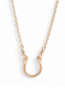 Nashelle Horseshoe Pendant Necklace in Gold