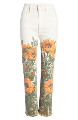 MOTHER Rider High Waist Ankle Straight Leg Jeans in Water For Flowers