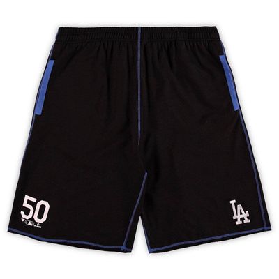PROFILE Men's Mookie Betts Black/Royal Los Angeles Dodgers Big & Tall Stitched Double-Knit Shorts