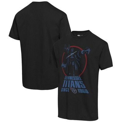 Men's Junk Food Black Tennessee Titans Disney Star Wars Empire Title Crawl T-Shirt