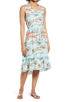 beachlunchlounge Lou Lou Belted Sleeveless Shift Dress in Coney Island