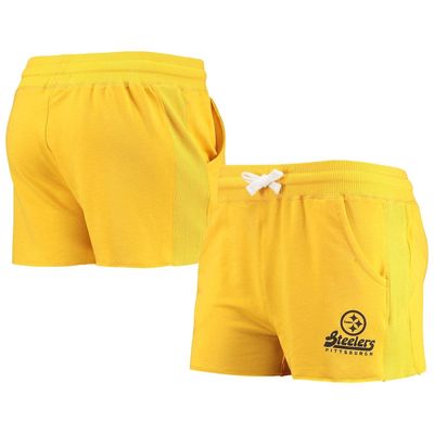 Women's Junk Food Gold Pittsburgh Steelers Tri-Blend Shorts
