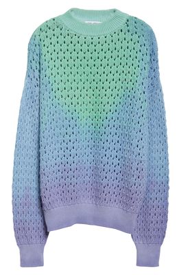 The Attico Tie Dye Cotton Sweater in Violet/Green/Sky