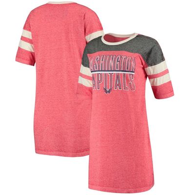 Women's Concepts Sport Heathered Red/Heathered Charcoal Washington Capitals Loyalty Nightshirt in Heather Red