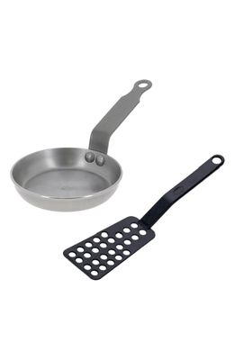 DE BUYER Mineral B Egg Pan & Spatula Set in Stainless