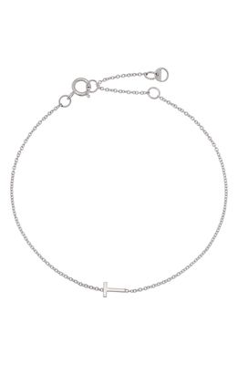 BYCHARI Initial Pendant Bracelet in 14K White Gold-T