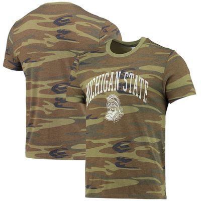 Men's Alternative Apparel Camo Michigan State Spartans Arch Logo Tri-Blend T-Shirt