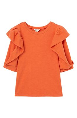 Habitual Kids' Envelope Puff Sleeve Slub Jersey T-Shirt in Rust