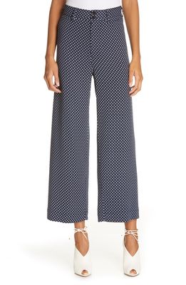 Rebecca Taylor Dot Wide Leg Ankle Pants in Navy Combo