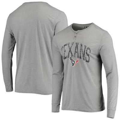 Men's Concepts Sport Gray Houston Texans Takeaway Henley Long Sleeve Sleep T-Shirt