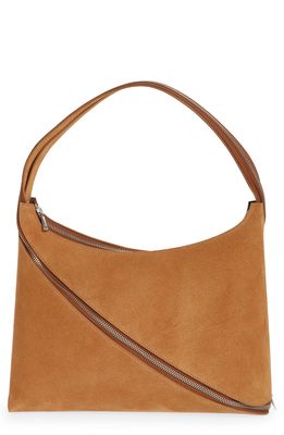 Coperni Medium Swipe Zip Baguette Faux Leather Top Handle Bag in Cinnamon
