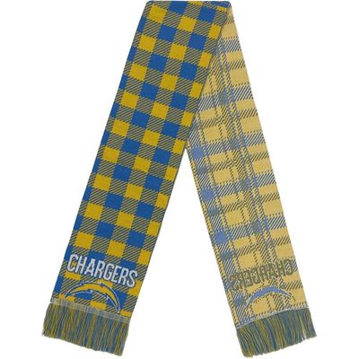 FOCO Los Angeles Chargers Plaid Color Block Scarf in Navy