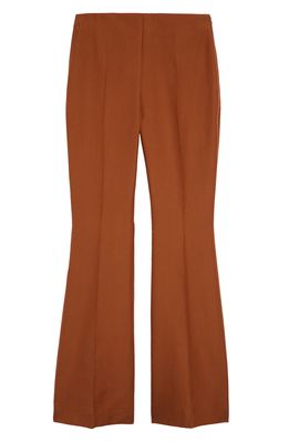 Akris Faralda High Waist Flare Cotton & Silk Blend Trousers in 243 Light Chestnut