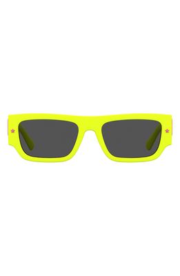 CHIARA FERRAGNI 53mm Rectangle Sunglasses in Yellow/Grey