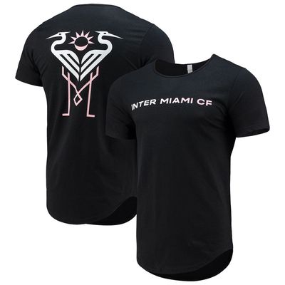 500 LEVEL Men's Black Inter Miami CF Curved Hem T-Shirt