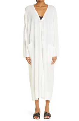 Toteme Long Sleeve Cover-Up Cotton Dress in Ivory