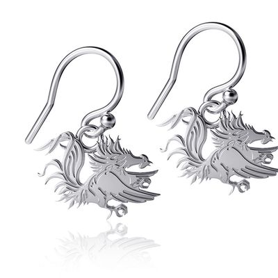 DAYNA DESIGNS South Carolina Gamecocks Silver Dangle Earrings