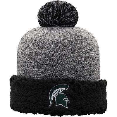 Women's Top of the World Black Michigan State Spartans Snug Cuffed Knit Hat with Pom