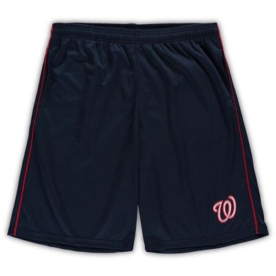 PROFILE Men's Navy Washington Nationals Big & Tall Mesh Shorts