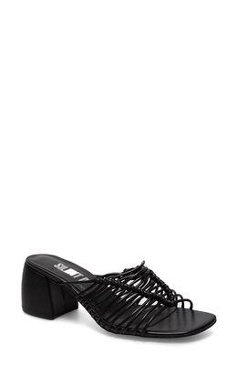 Silent D Balee Slide Sandal in Black Rope Leather
