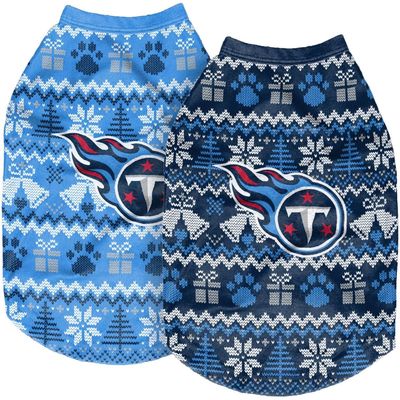 FOCO Tennessee Titans Reversible Holiday Dog Sweater in Blue