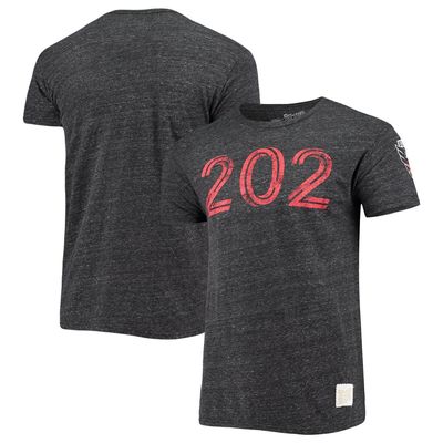 Men's Original Retro Brand Heathered Black D.C. United Area Code Tri-Blend T-Shirt in Heather Black
