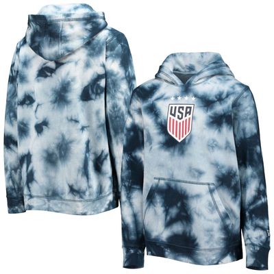 5TH AND OCEAN BY NEW ERA Youth 5th & Ocean by New Era Navy US Women's Soccer Tie-Dye Pullover Hoodie