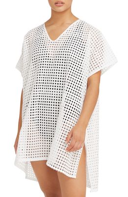 Sea Level Eyelet Cover-Up Caftan in White
