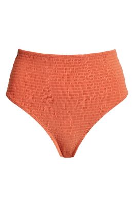 Toteme Smocked Bikini Bottoms in Burnt Orange