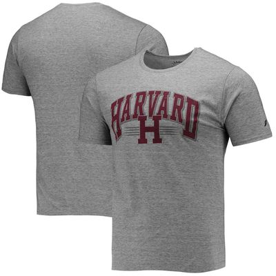 Men's League Collegiate Wear Heathered Gray Harvard Crimson Upperclassman Reclaim Recycled Jersey T-Shirt in Heather Gray