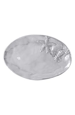 Mariposa Oval Sea Serving Tray in Silver