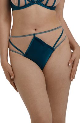 Playful Promises Illusion Mesh High-Waist Thong in Teal