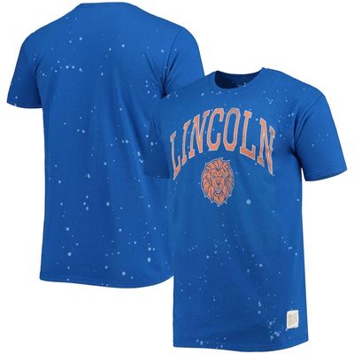 Men's Original Retro Brand Royal Lincoln Lions Bleach Splatter T-Shirt