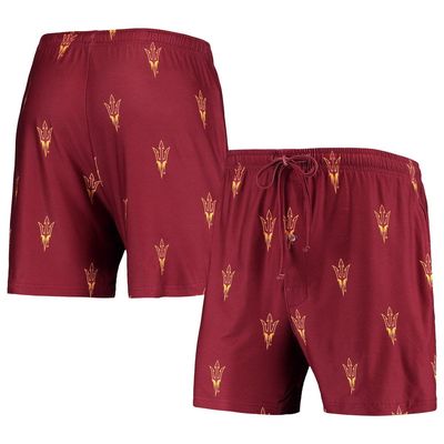 Men's Concepts Sport Maroon Arizona State Sun Devils Flagship Allover Print Jam Shorts