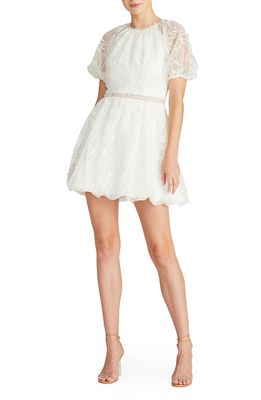 ML Monique Lhuillier Fit & Flare Lace Minidress in Ivory
