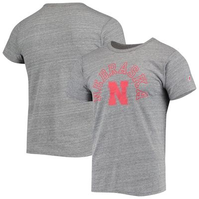 Men's League Collegiate Wear Heathered Gray Nebraska Huskers Tide Seal Nuevo Victory Falls Tri-Blend T-Shirt in Heather Gray
