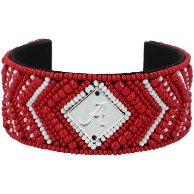 EMERSON STREET Alabama Crimson Tide GOLDIE Bead Logo Cuff Bracelet in Silver