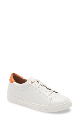 Linea Paolo Kaia Sneaker in White/Orange Leather