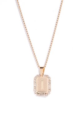 Bracha Royal Initial Card Necklace in Gold- I