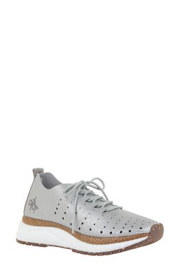 OTBT Alstead Perforated Sneaker in Silver Suede
