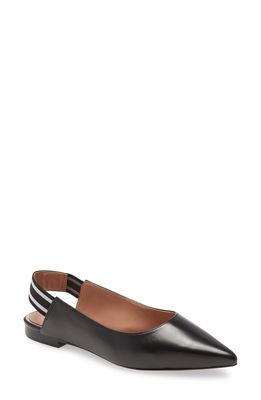 Linea Paolo Delilah Slingback Flat in Black Leather