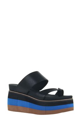 Naked Feet Flux Platform Sandal in Black Leather