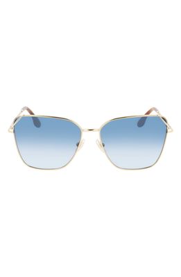 Victoria Beckham Classic V 59mm Gradient Square Sunglasses in Gold-Blue
