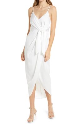 Shona Joy Luxe Tie Front Cocktail Dress in Ivory