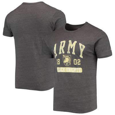 Men's League Collegiate Wear Heathered Charcoal Army Black Knights Volume Up Victory Falls Tri-Blend T-Shirt in Heather Charcoal
